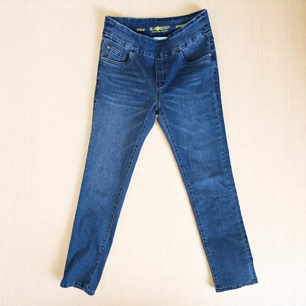 Blueberry Pull On Jeggings Womens Small 6-8 Stretch Skinny Jeans Medium Wash